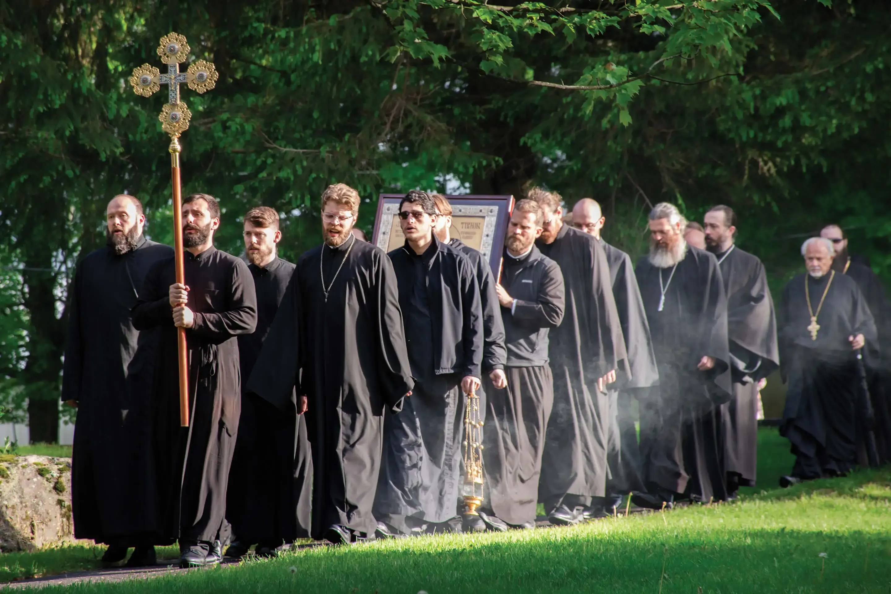St. Tikhon's Students Process with The Cross